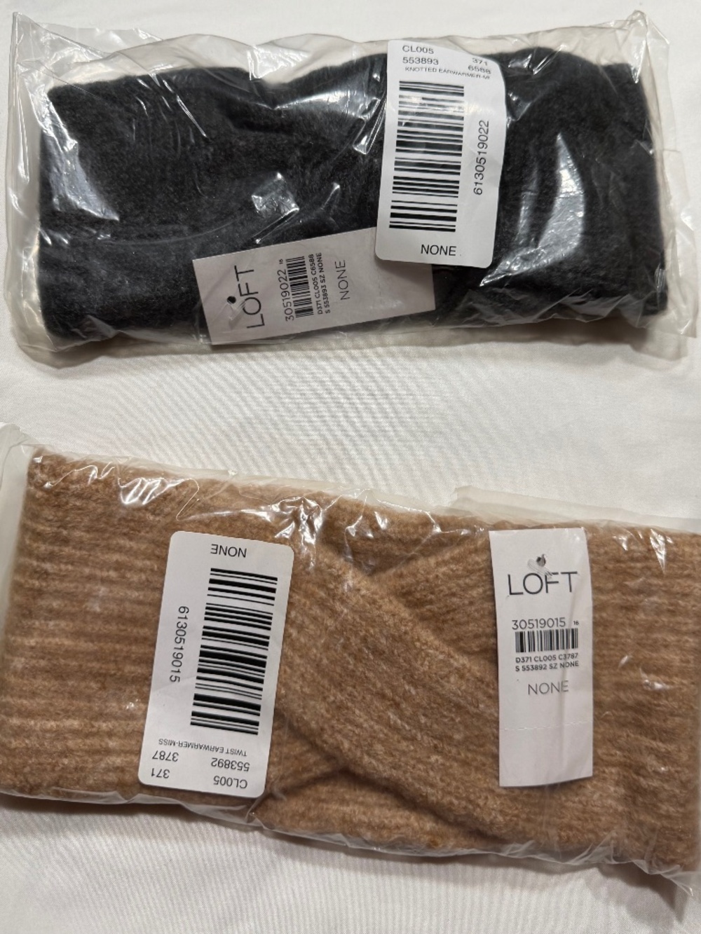 2 New, Loft, women’s twisted knot ear warmers